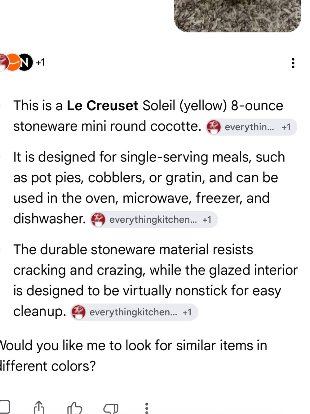 Le Creuset Soleil stoneware 8 oz mini cocotte - Picture 4 of 4